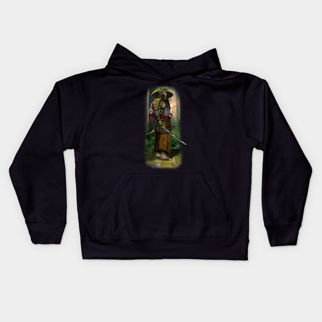 Exclusive Hand Drawn Samurai Sensesi Turtle | Samurai Collection Item-14 (Turtle) | by Rendigart Studio Kids Hoodie by Rendigart